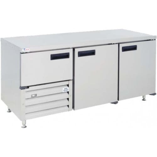 Stainless Steel Underbar Fridge Remote Cabinet 1.2m - 2 Door Qub4r