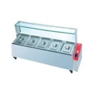 GATTO Electric 5-Div Bain Marie w/ Sneezegaurd - Incl. 5x GN1/2 & Lids