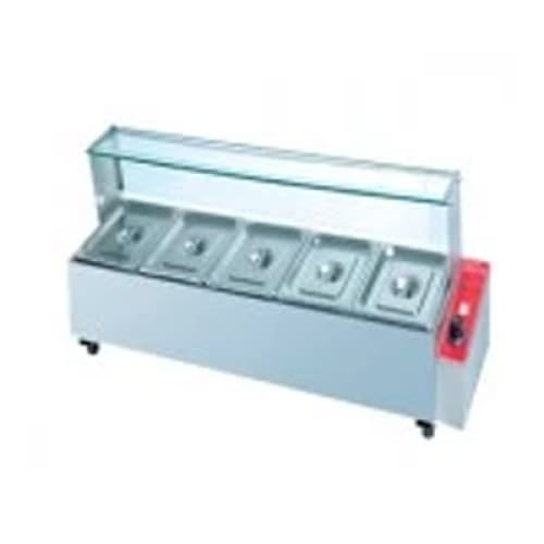 GATTO Electric 5-Div Bain Marie w/ Sneezegaurd - Incl. 5x GN1/2 & Lids