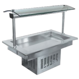 PACIFIC Drop-in Cold Well w/ Sneeze Guard - 1200mm