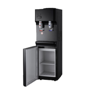Water Cooler Dispenser - Hot and Cold - Freestanding with Storage Compartment - Black