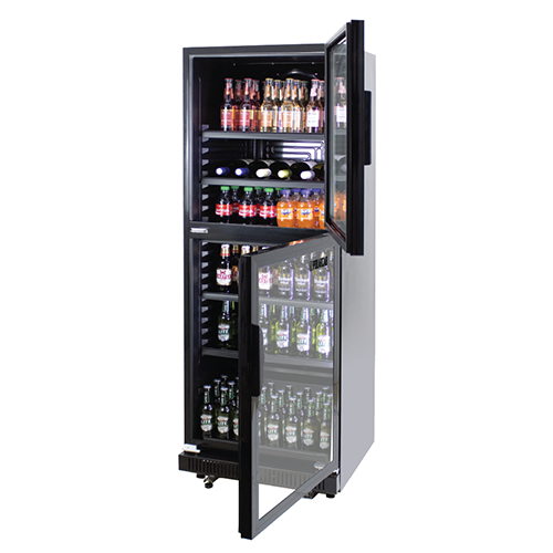 Beverage Bottle Cooler – Split Door – Black 360Lt BCP0360/2-B