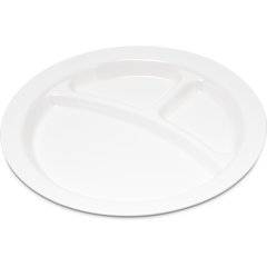 Dinner Plate 3 Compartment Polycarbonate 22.9CM White PDP1002-C