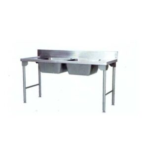 1700 S/STEEL Double Bowl Sink Mild - Steel Legs